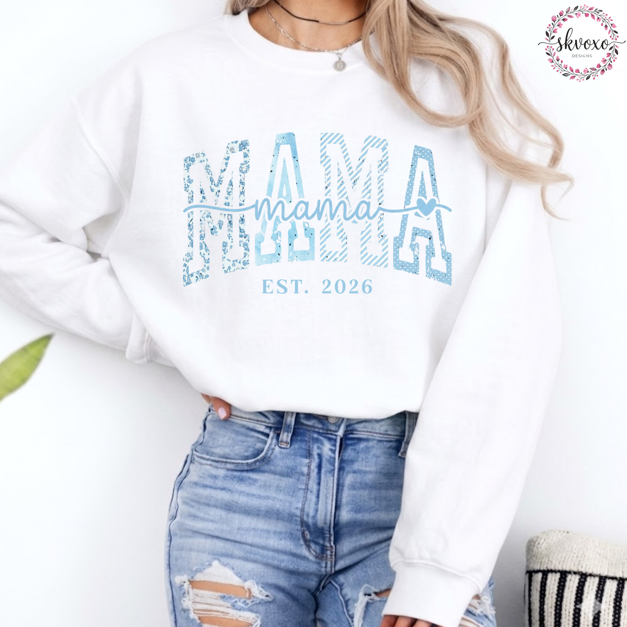 Mama Est. Sweatshirt, Cozy New Mom Pullover, Personalized Mom Sweater, New Mama Outfit, Pregnancy Announcement Clothing, Mother's Day Gifts