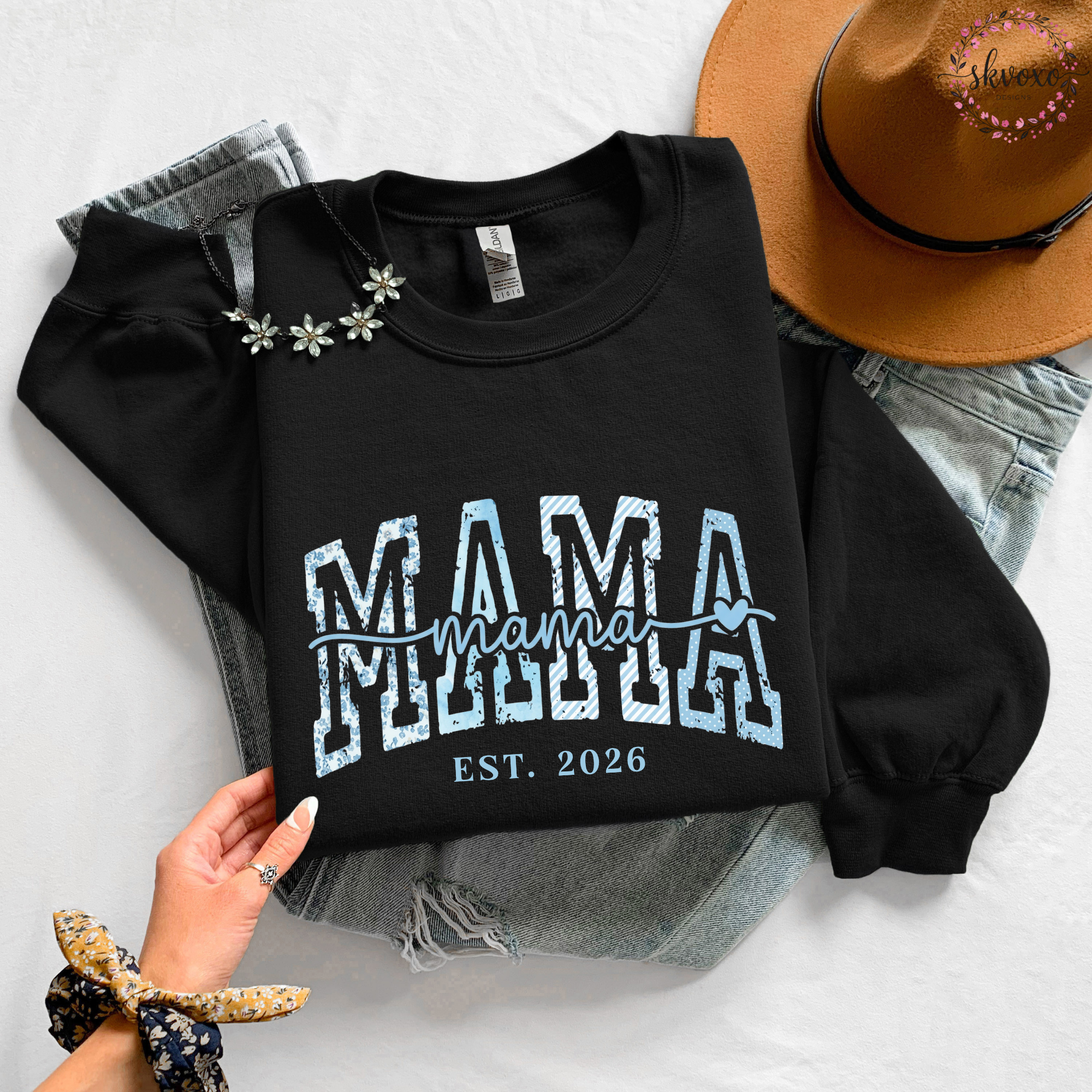 Mama Est. Sweatshirt, Cozy New Mom Pullover, Personalized Mom Sweater, New Mama Outfit, Pregnancy Announcement Clothing, Mother's Day Gifts