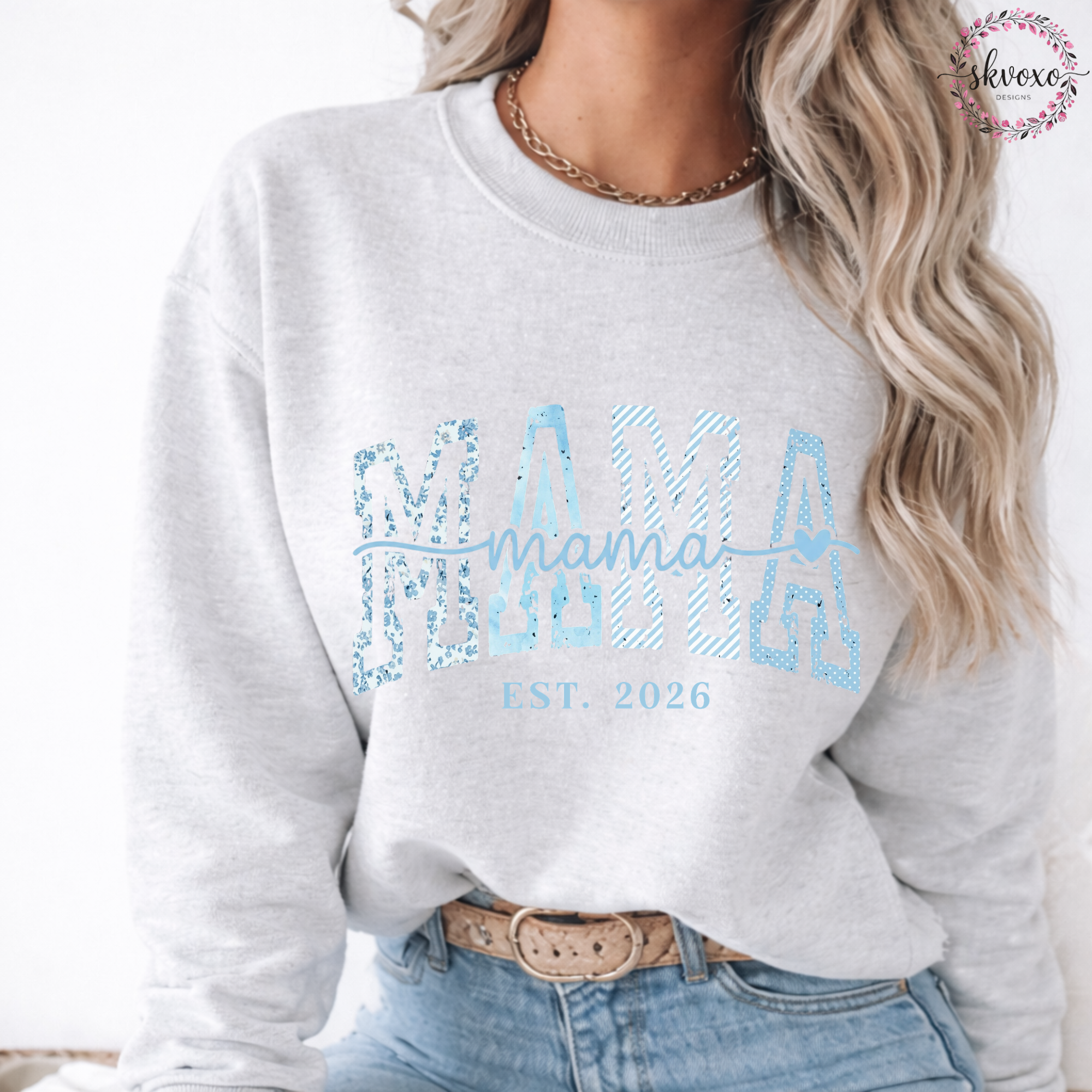 Mama Est. Sweatshirt, Cozy New Mom Pullover, Personalized Mom Sweater, New Mama Outfit, Pregnancy Announcement Clothing, Mother's Day Gifts