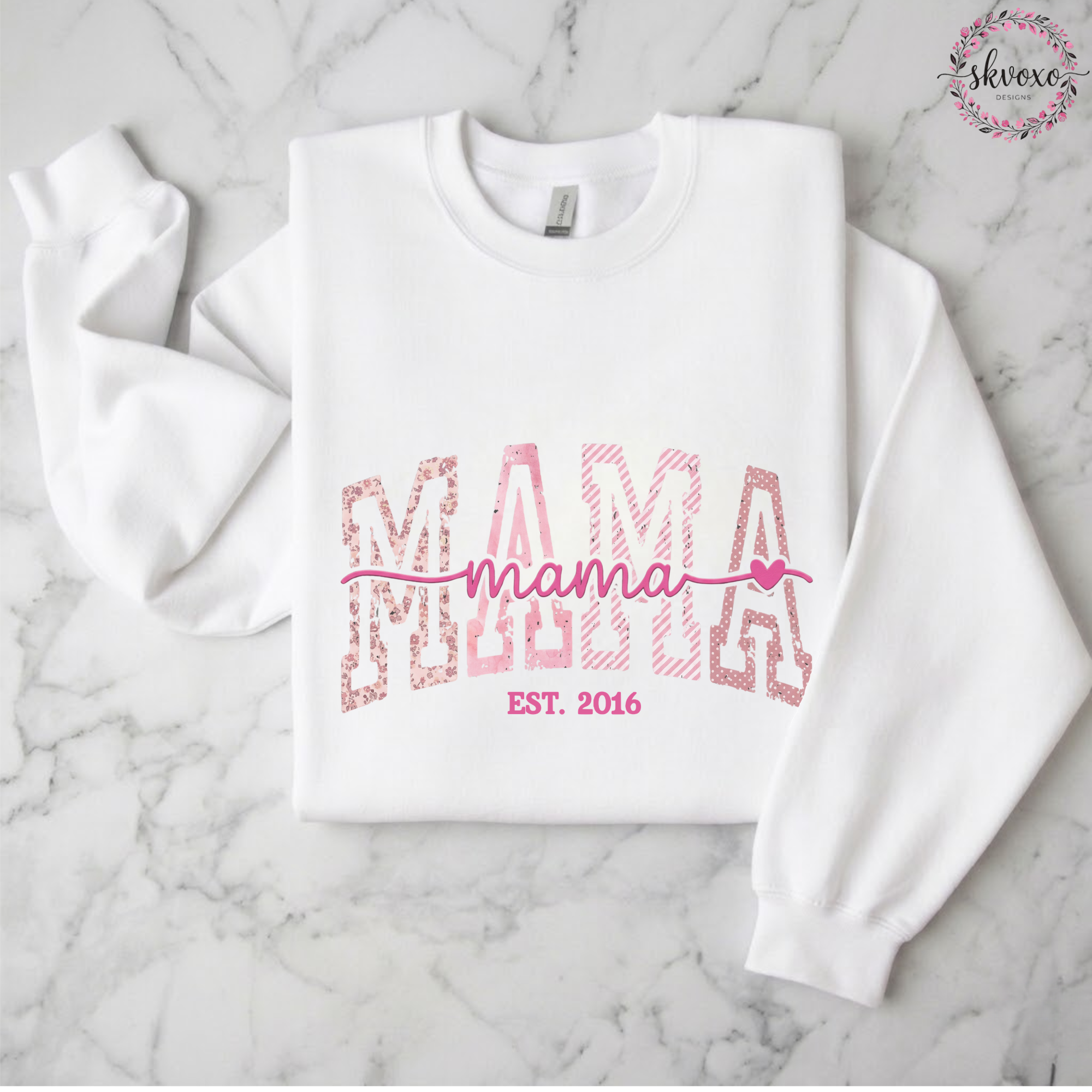 Custom Mama Est. Sweatshirt, Personalize Est. Year, Mothers Day Gift, Gift for Her, Pregnancy Announcement, New Mom Gift