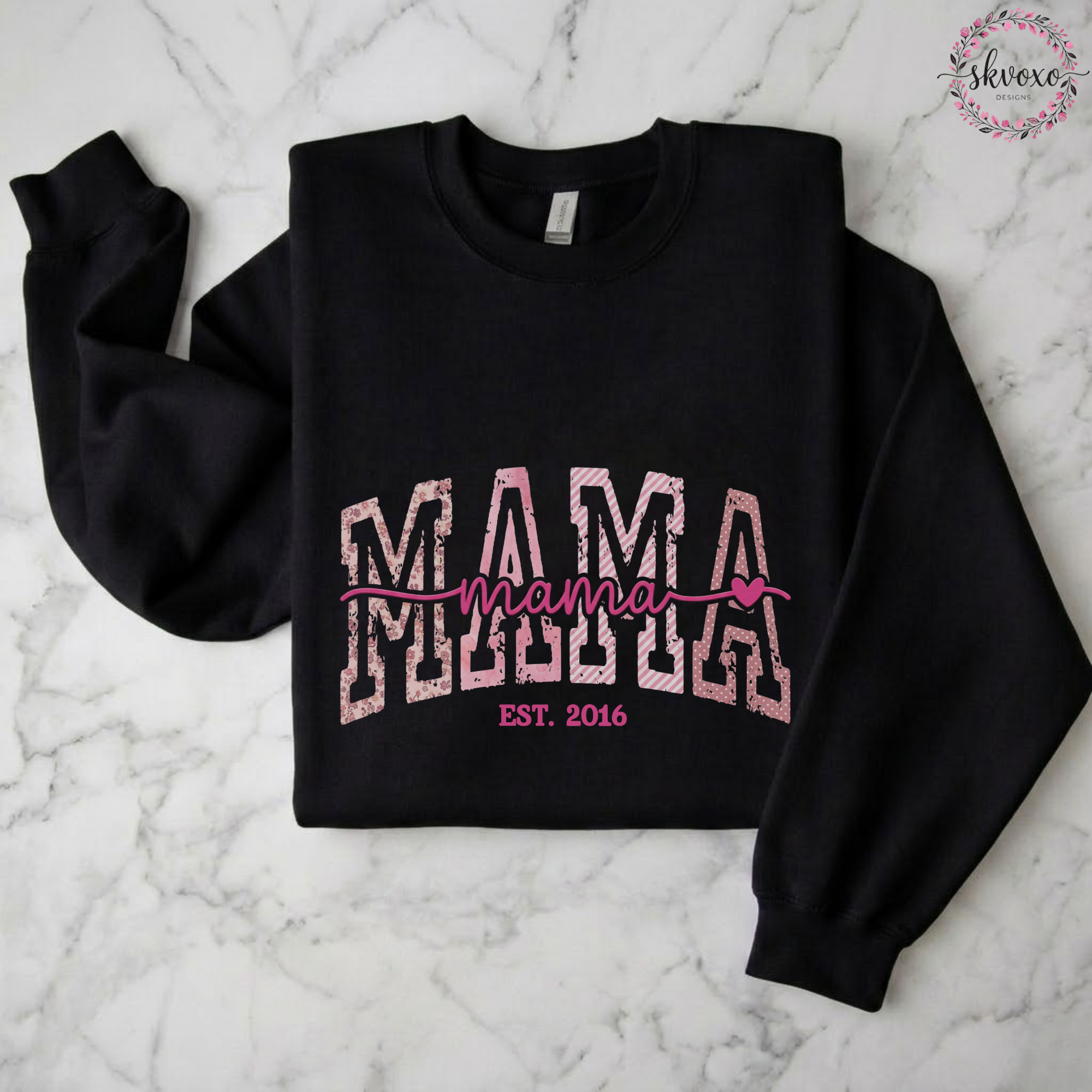 Custom Mama Est. Sweatshirt, Personalize Est. Year, Mothers Day Gift, Gift for Her, Pregnancy Announcement, New Mom Gift