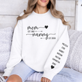 Custom Grandma Est. Crewneck Sweatshirt, Custom Nanny Sweatshirt, Personalized Kids Names Sleeve, Mother's Day Gift, Gift for Her